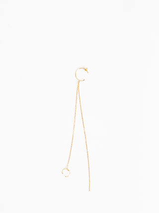 single hoop earring with hanging chain