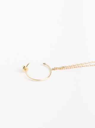 single hoop earring with hanging chain