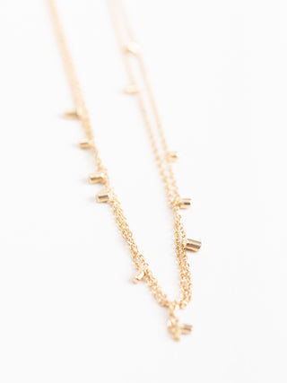 gold dust double strand necklace