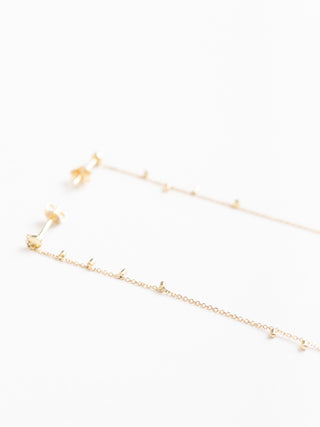 gold dust single strand earrings