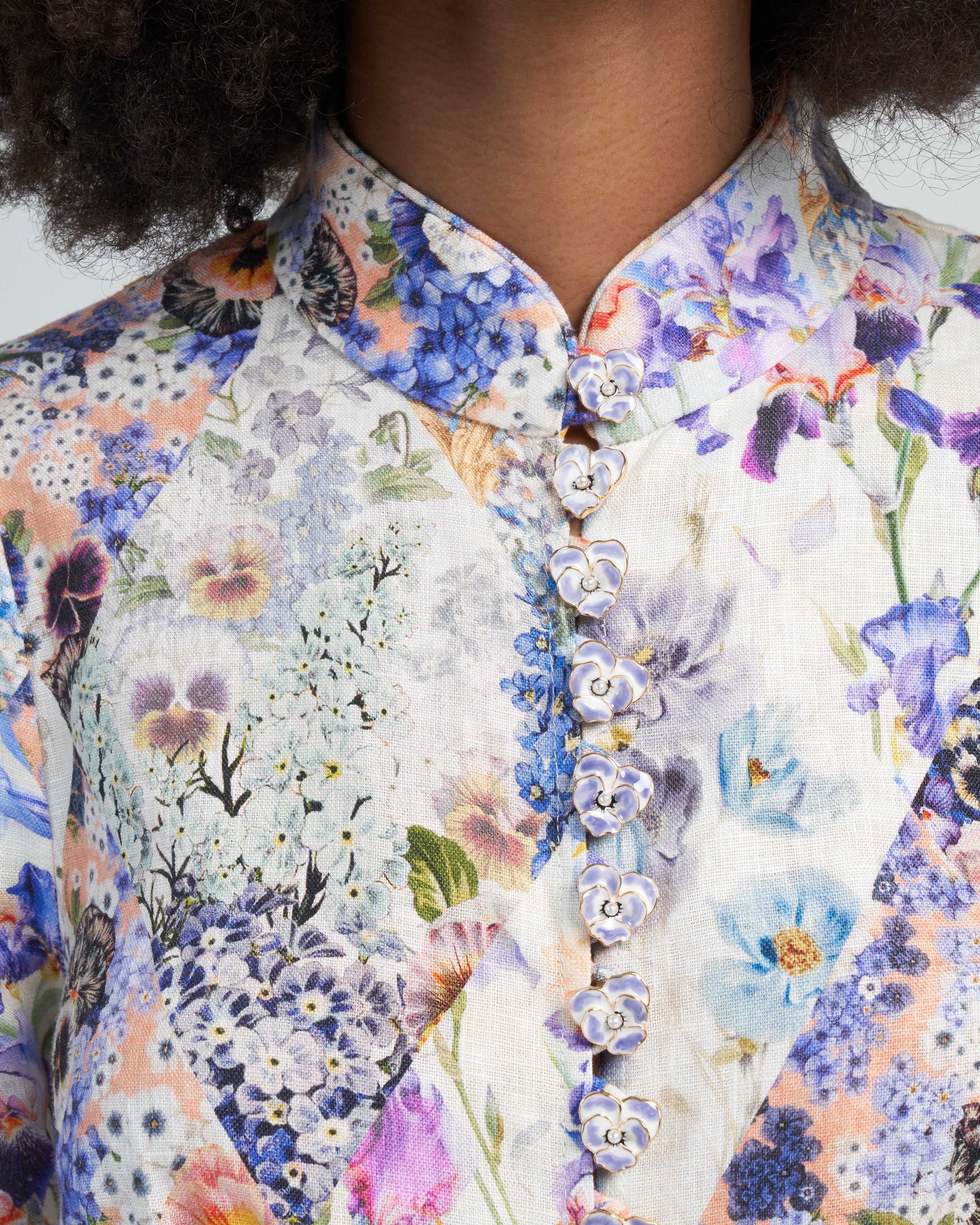 Zimmermann Tama Belted Mini Dress Diamond Splice Floral