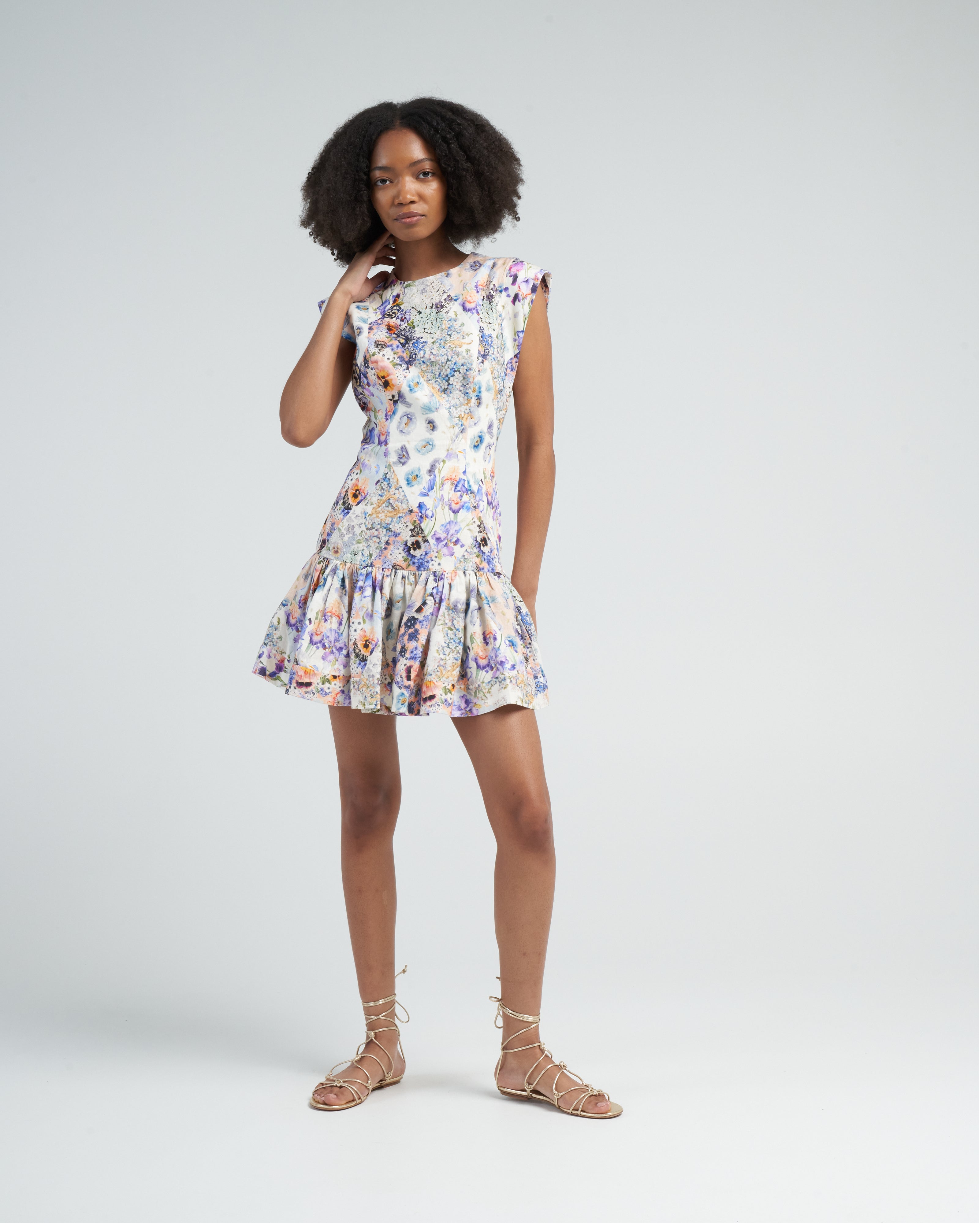 Zimmermann Tama Flounce Short Dress Diamond Splice Print Zimmermann Tama Flounce Short Dress Diamond Splice Print