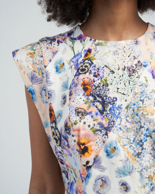 tama flounce short dress - diamond splice print