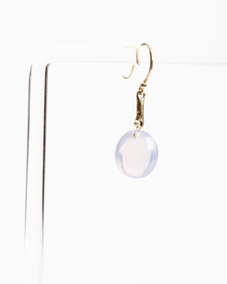 gold cast line earring - lilac quartz berry