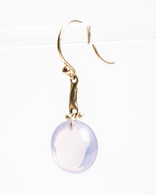 gold cast line earring - lilac quartz berry