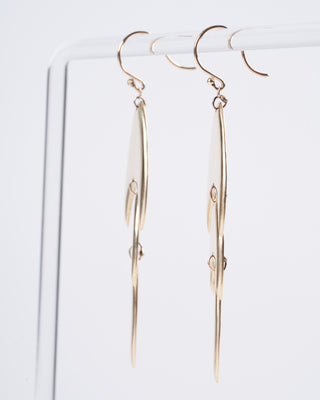 gold cactus earrings - gold
