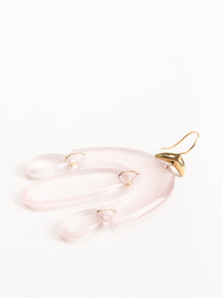 rose quartz mini chandelier earring