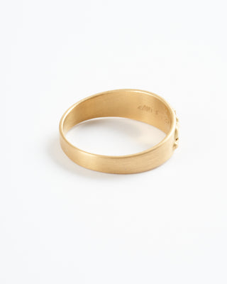 text signet ring - gold