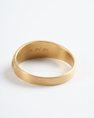 text signet ring - gold