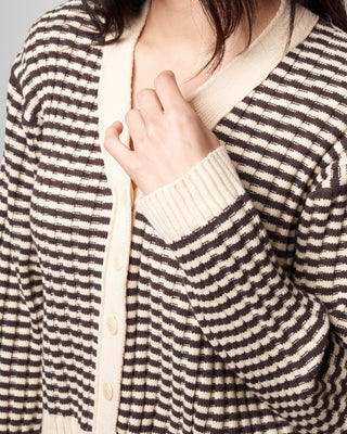 the mini striped cardigan - woodsmoke stripe
