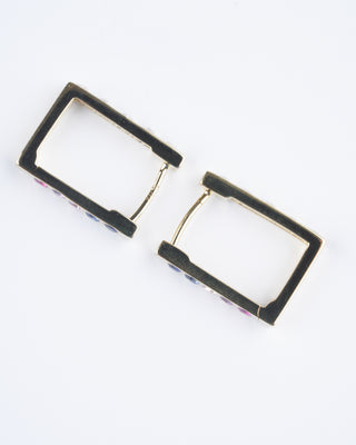 classic double sided small rectangular hoops - multi