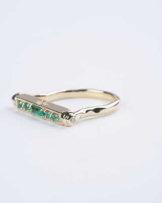 shine bright diamond and emerald flip ring - emerald/ gold