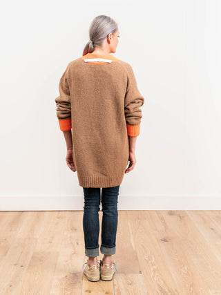 deep v-neck contrast sweater