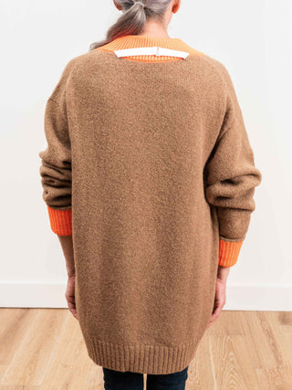 deep v-neck contrast sweater