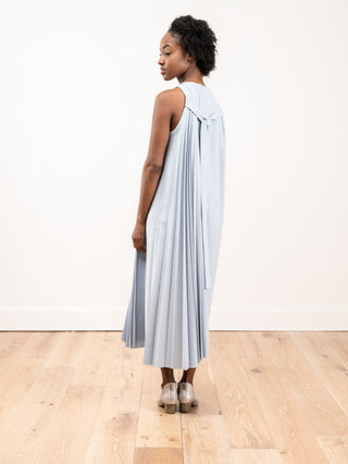 tibi edith pleated dress Tibi Edith Pleating Sleeveless Dress Pebble Grey