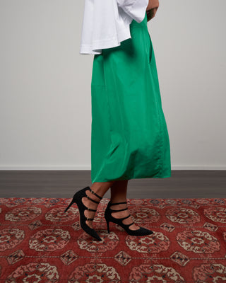 italian sporty nylon asymmetrical balloon skirt - jadeite green