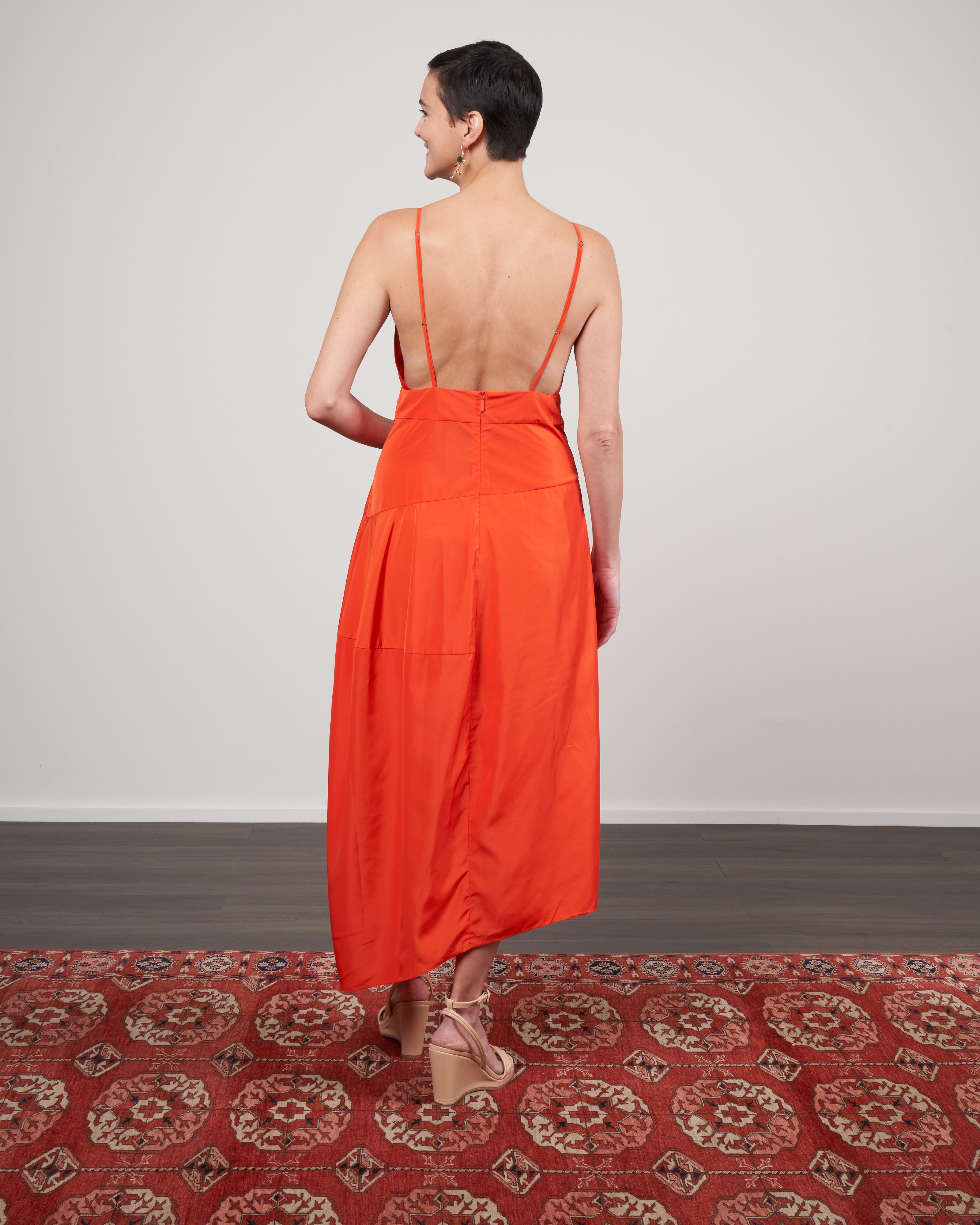 italian sporty nylon cami dress - red italian sporty nylon cami dress - red