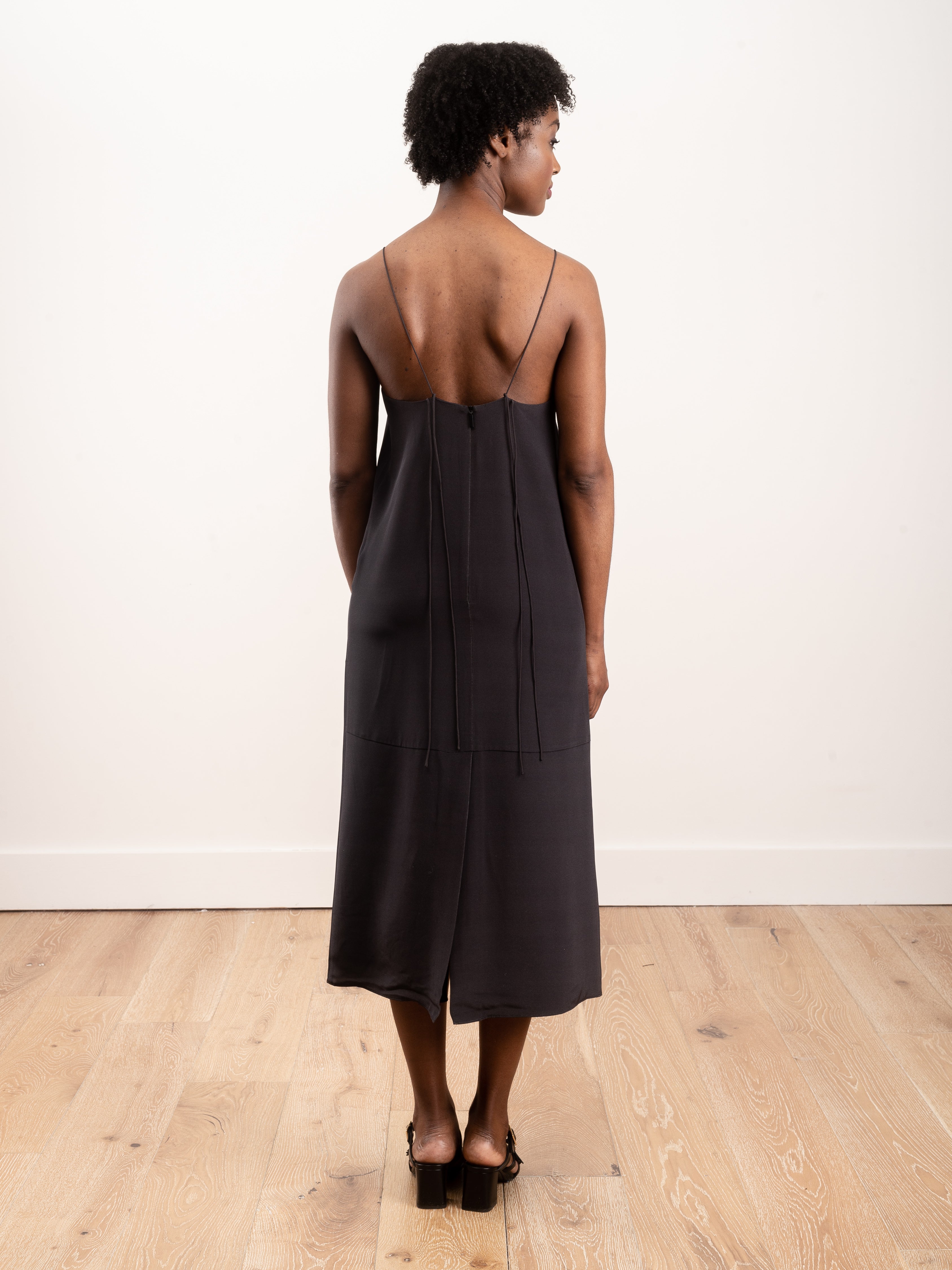 Tibi Kassia On 4Ply Silk Slip Dress Plum Grey