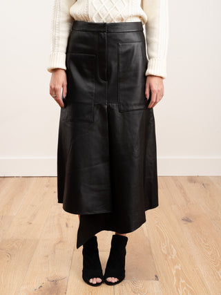 leather drape skirt