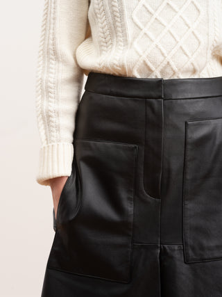 leather drape skirt