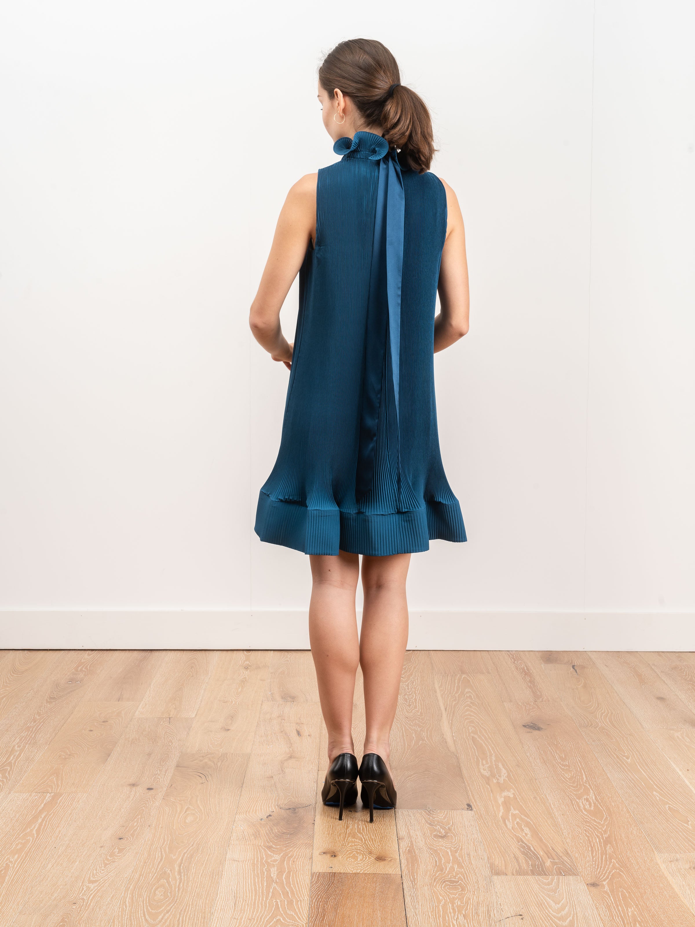 tibi eco silk pleated godet dress Eco Silk Pleated Godet Dress