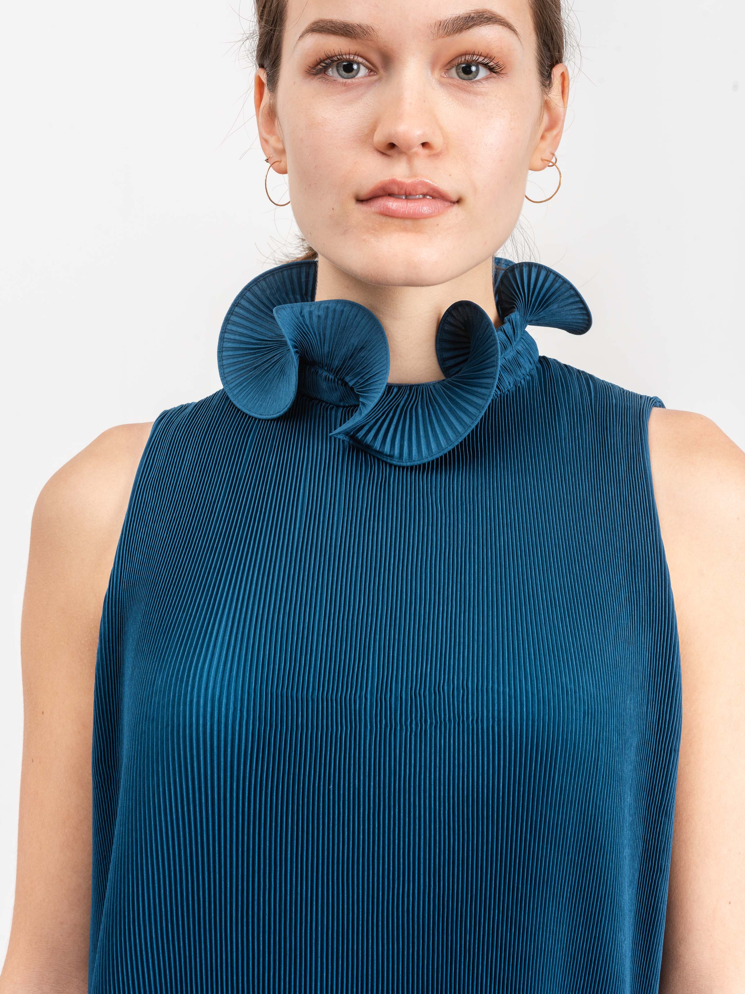 tibi pleated sleeveless dress Pleated Cotton Strappy Dress