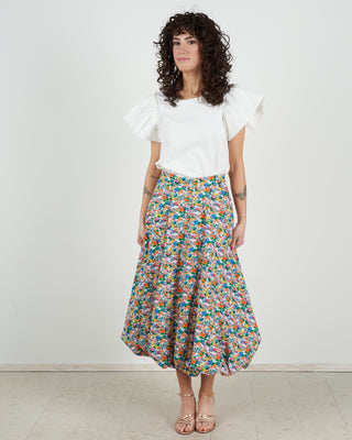 sabine floral bubble skirt - grey multi