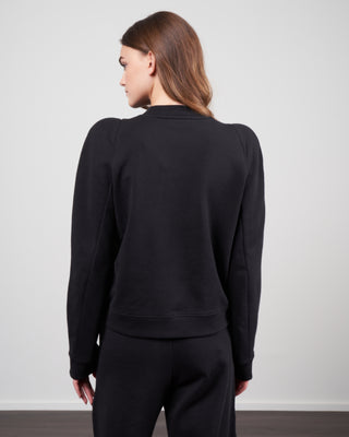 sweatshirt sculpted shoulder sweatshirt - black