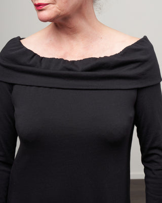 t-shirt over the shoulder dress - black