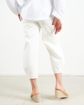 white denim sculpted pant - white