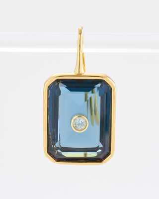 tile earrings in denim