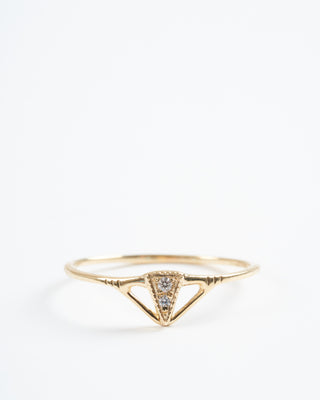 tiny pyramid diamond ring