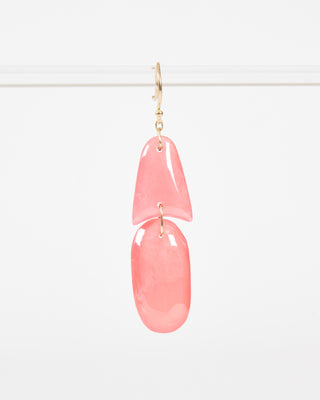 tiny rhodocrosite arrowhead earrings - pink/gold