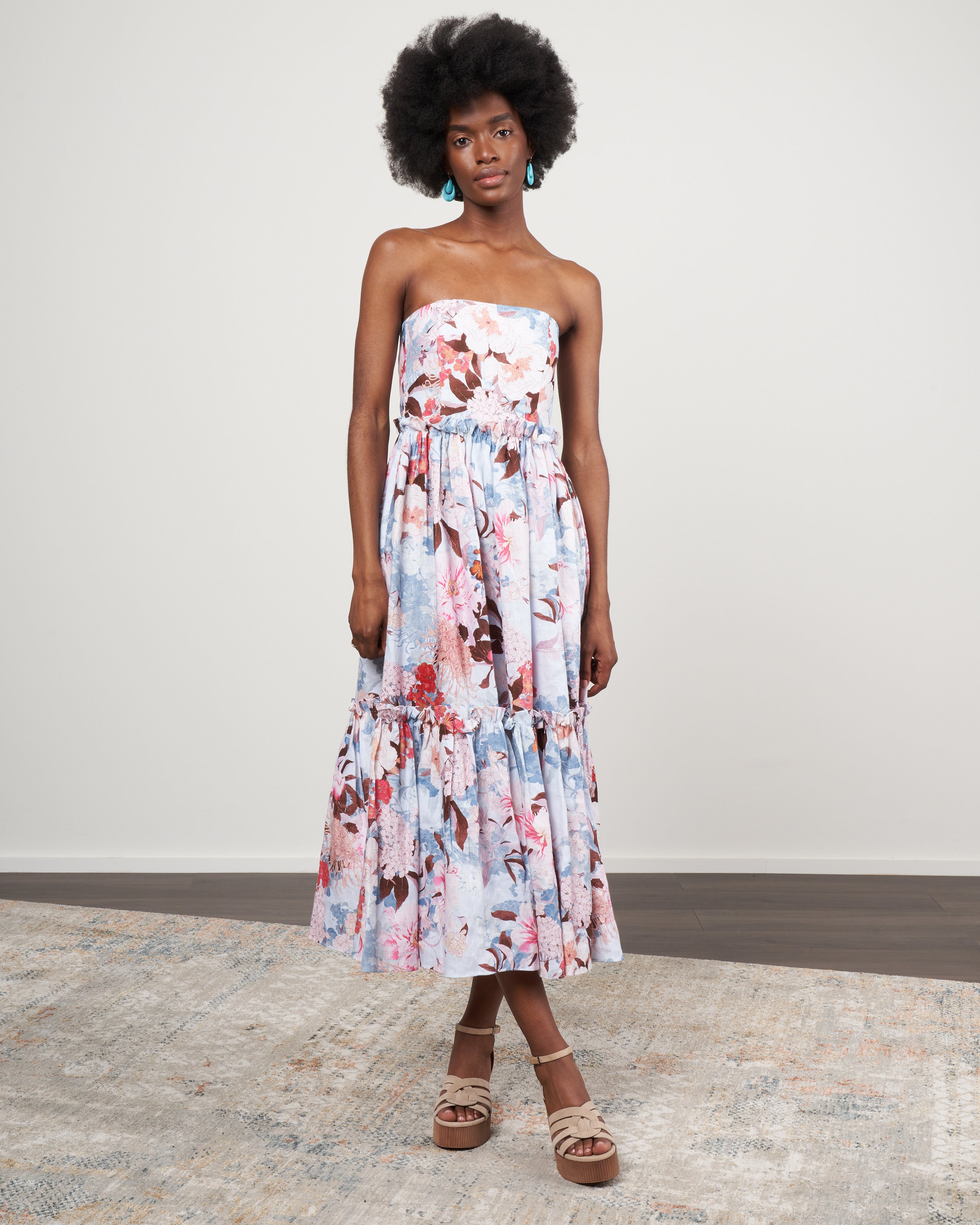 torres dress - japanese floral blue torres dress - japanese floral blue