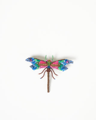braid dragonfly brooch pin - blue dasher