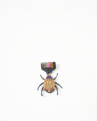 gold beetle honor medal brooch - multi
