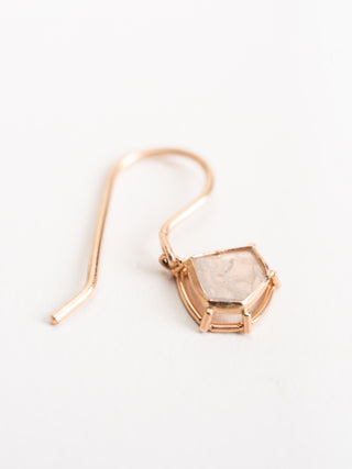 diamond slice earrings - rose gold