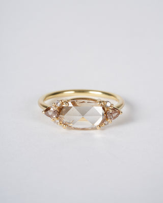 rose cut diamond cluster ring - gold