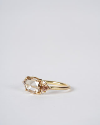 rose cut diamond cluster ring - gold