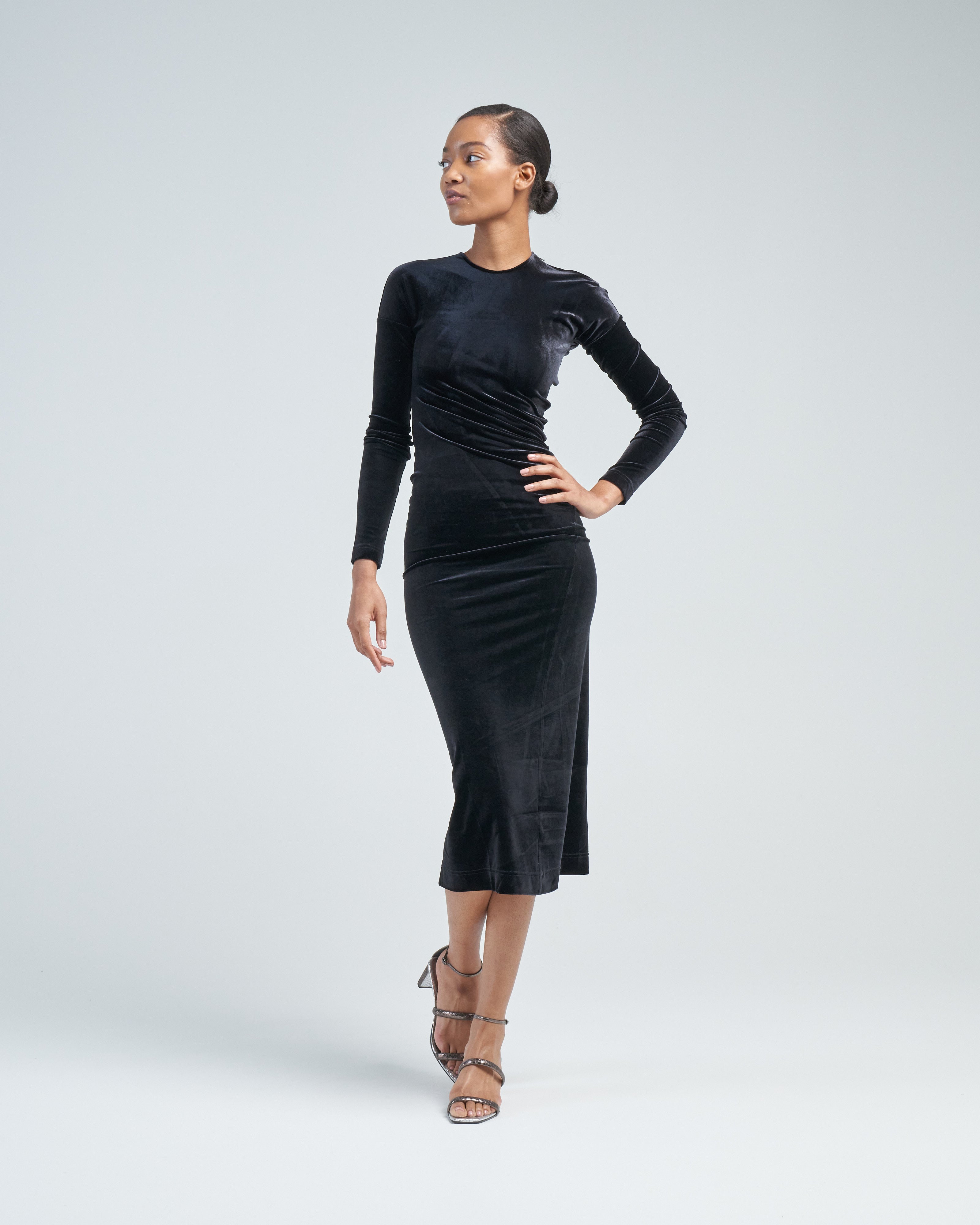 Toteme Twisted Velvet Dress Black Toteme Twisted Velvet Dress Black