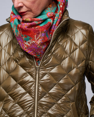 ultralight quilted a-line short jacket - military