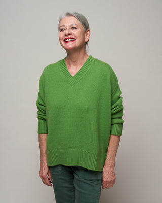 v-neck sweater - basil