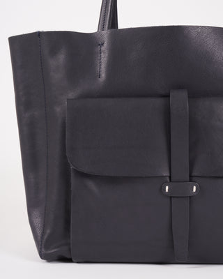 valerie tote bag - veg tan leather navy