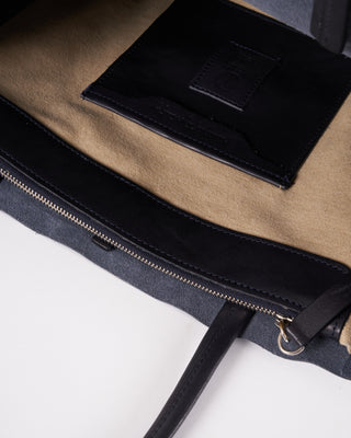 valerie tote bag - veg tan leather navy