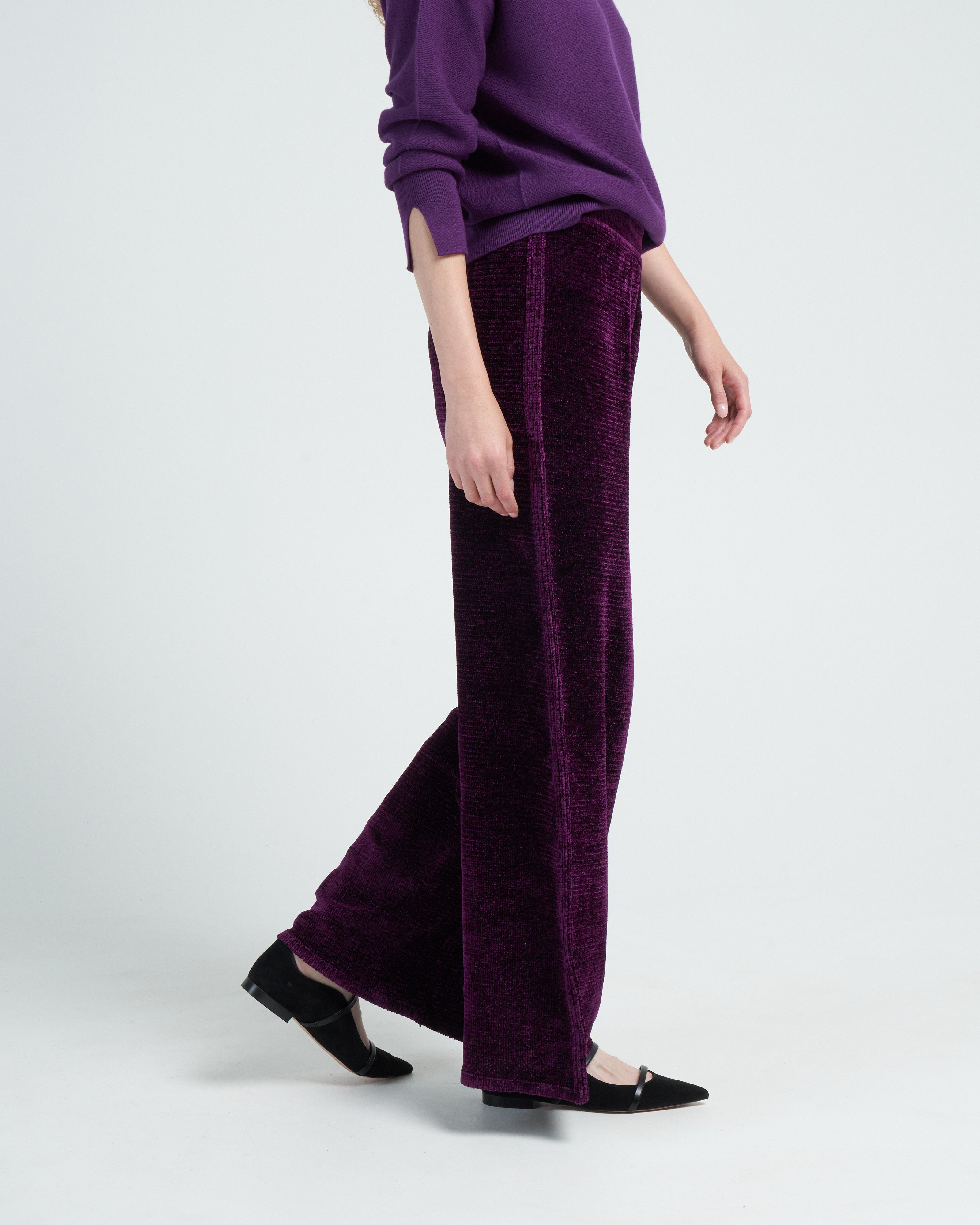 Molli Velvet Knit Pants Royal Purple