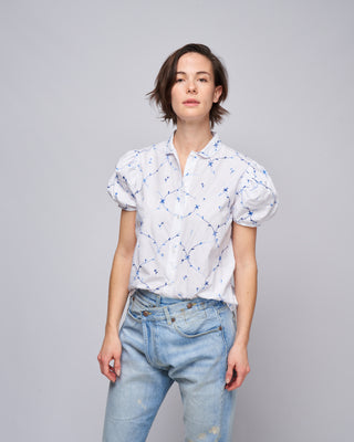 vike blouse - white/blue