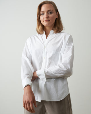 banded collar shirt - white