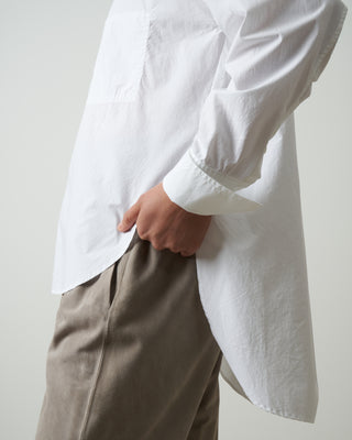 banded collar shirt - white