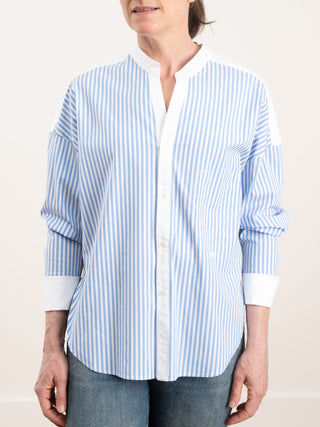 banded collar shirt - tricolor