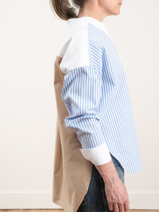 banded collar shirt - tricolor